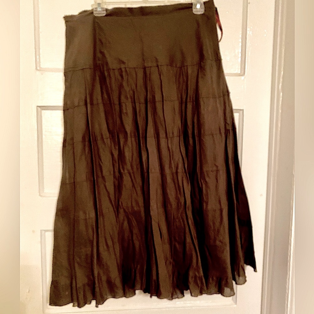 Bohemian Retro Midi Brown Skirt Size 13 Juniors